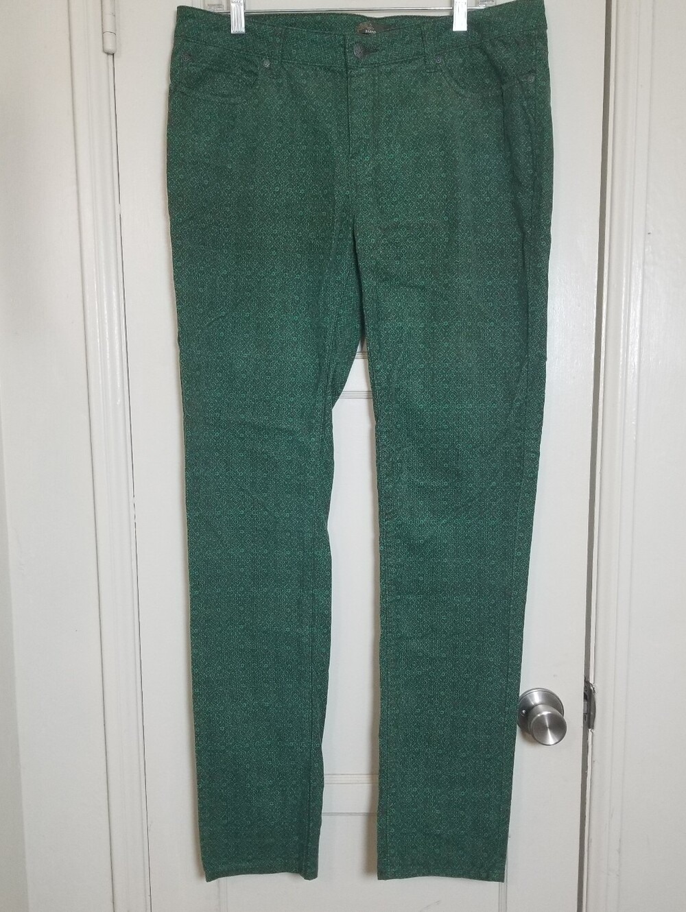 Prana Green Brown Patterned Corduroy Womens Pants 14